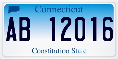 CT license plate AB12016