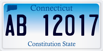 CT license plate AB12017