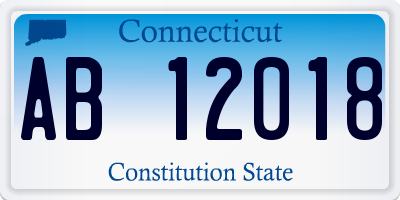 CT license plate AB12018