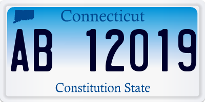 CT license plate AB12019