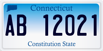 CT license plate AB12021