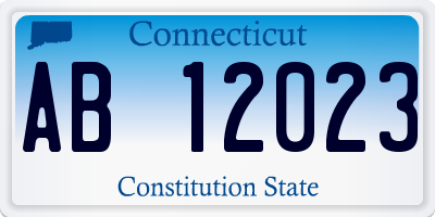 CT license plate AB12023