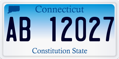 CT license plate AB12027