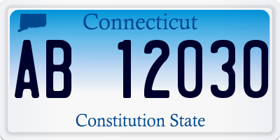 CT license plate AB12030