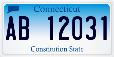 CT license plate AB12031