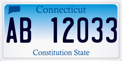 CT license plate AB12033