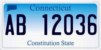 CT license plate AB12036