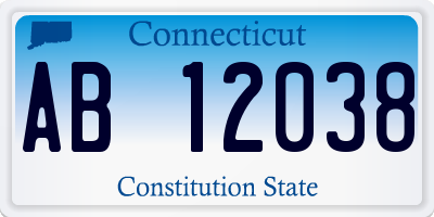 CT license plate AB12038