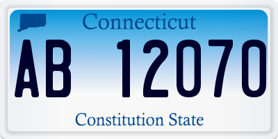 CT license plate AB12070