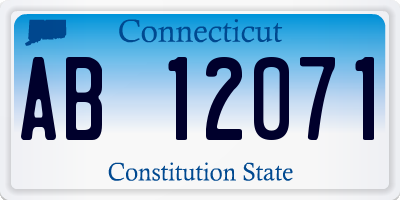 CT license plate AB12071