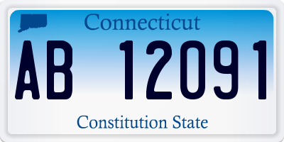 CT license plate AB12091