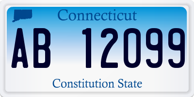 CT license plate AB12099