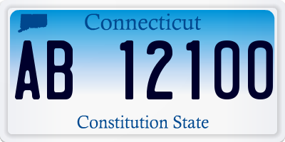 CT license plate AB12100