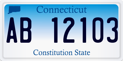 CT license plate AB12103