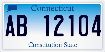 CT license plate AB12104