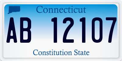 CT license plate AB12107