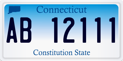 CT license plate AB12111