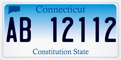 CT license plate AB12112