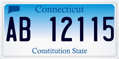 CT license plate AB12115