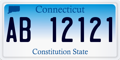 CT license plate AB12121