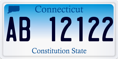 CT license plate AB12122