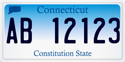 CT license plate AB12123