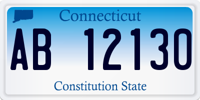 CT license plate AB12130