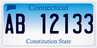 CT license plate AB12133