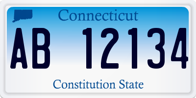 CT license plate AB12134