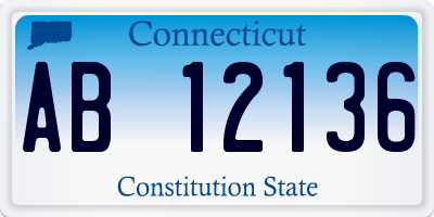 CT license plate AB12136