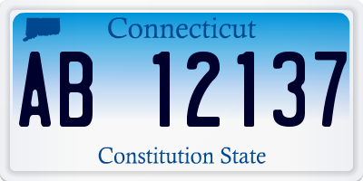 CT license plate AB12137