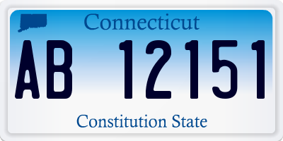 CT license plate AB12151