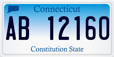 CT license plate AB12160