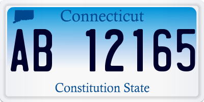 CT license plate AB12165