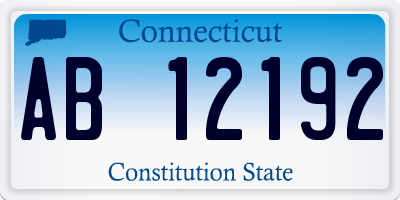 CT license plate AB12192