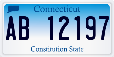 CT license plate AB12197