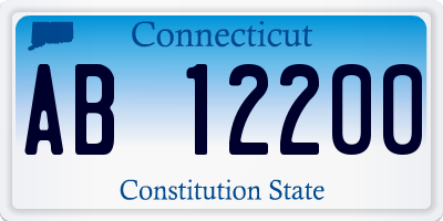 CT license plate AB12200