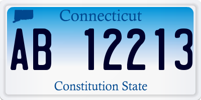 CT license plate AB12213