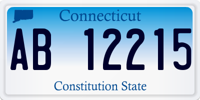 CT license plate AB12215