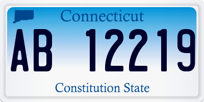 CT license plate AB12219