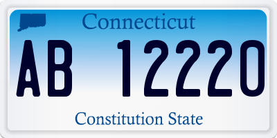 CT license plate AB12220