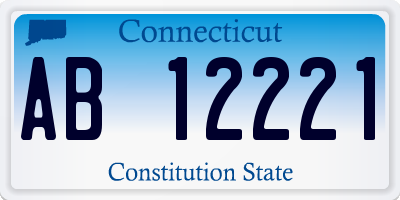 CT license plate AB12221