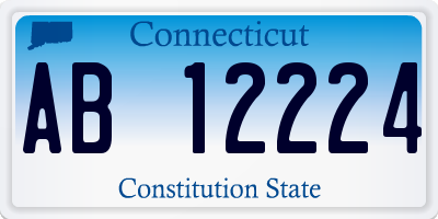 CT license plate AB12224