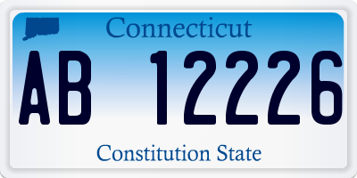 CT license plate AB12226