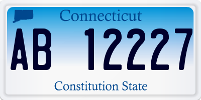 CT license plate AB12227