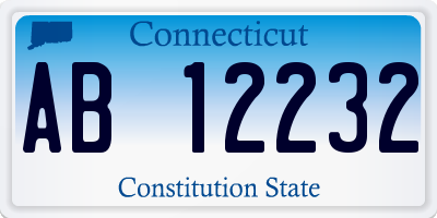 CT license plate AB12232