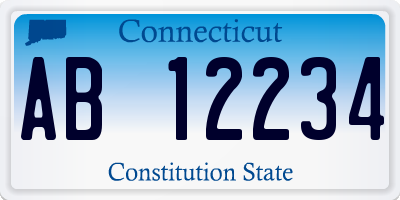 CT license plate AB12234