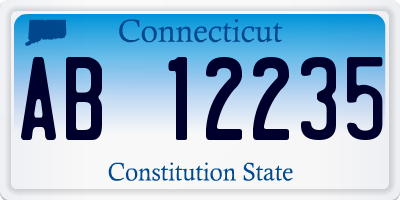 CT license plate AB12235