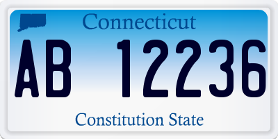 CT license plate AB12236