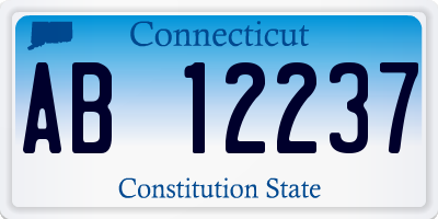 CT license plate AB12237